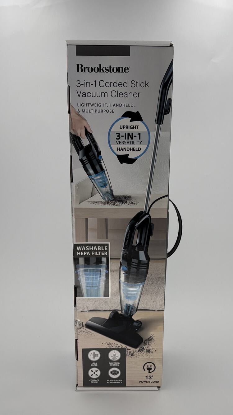 Brookstone 3-in-1 Corded Stick Vacuum Cleaner HEPA Filter New BSBVAC422BK